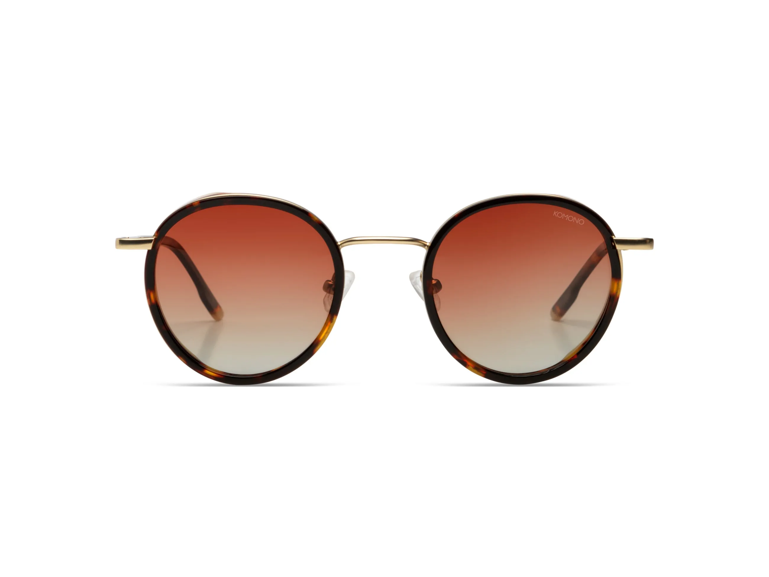 KOMONO Ronde | Nouveautés | Pete White Gold Tortoise Blond Wing